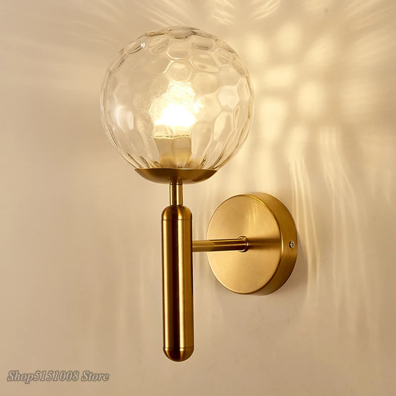 Nordic Modern Wall Lamp Bedroom Beside Glass Ball LED