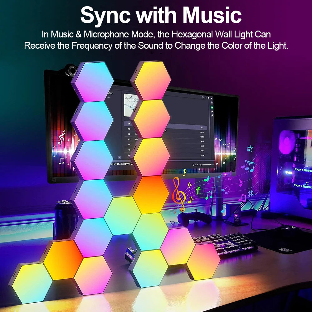 Pack Hexagon Lights Wall