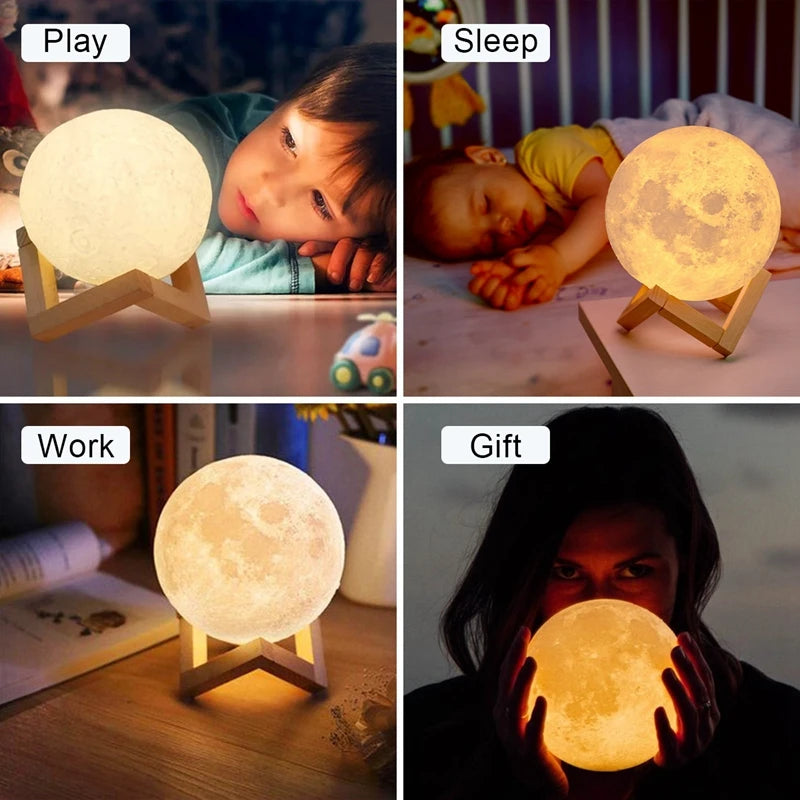 Battery Powered 3D Print LED Moon Lamp