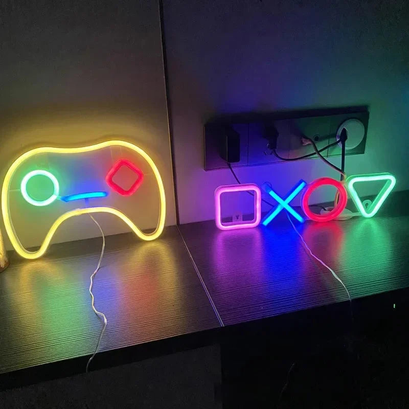 Game Icon Shape Neon Light LED