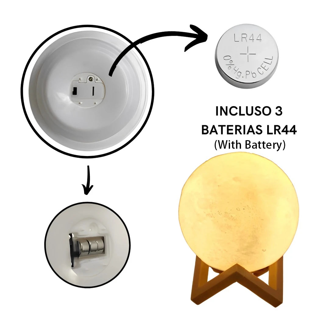 Battery Powered 3D Print LED Moon Lamp