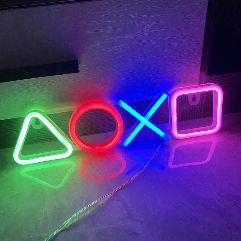 Game Icon Shape Neon Light LED