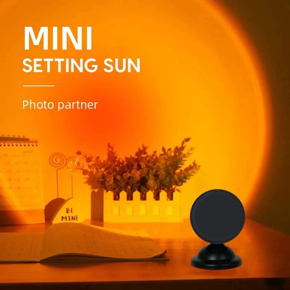 Mini USB Sunset Lamp Led Projector Night Light 16 Colors