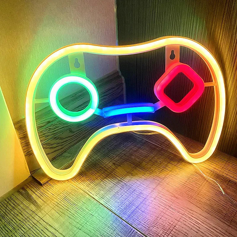 Game Icon Shape Neon Light LED