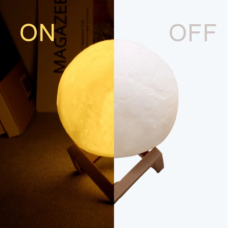 Battery Powered 3D Print LED Moon Lamp