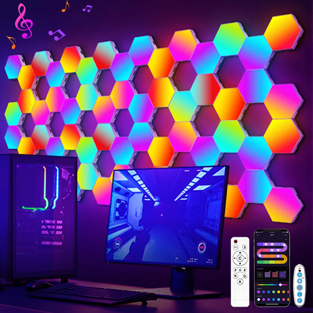 Pack Hexagon Lights Wall