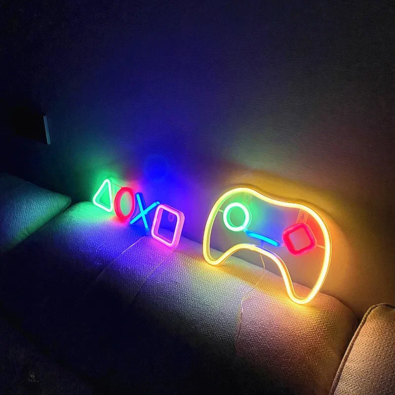 Game Icon Shape Neon Light LED